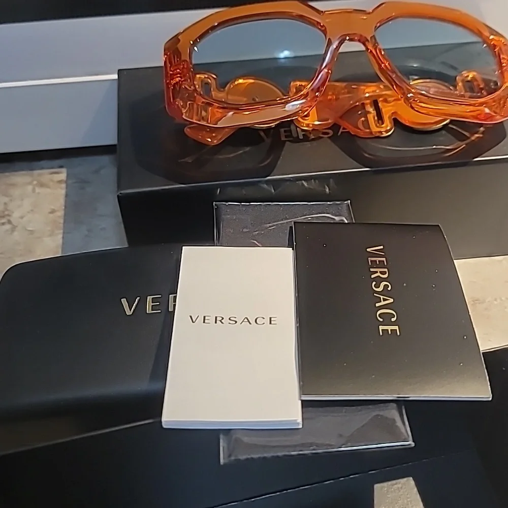 Versace Light Azure Transparent Orange Glasses
